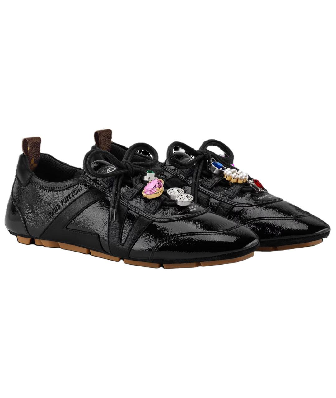 LOUIS VUITTON Черные кожаные кроссовки, фото 3