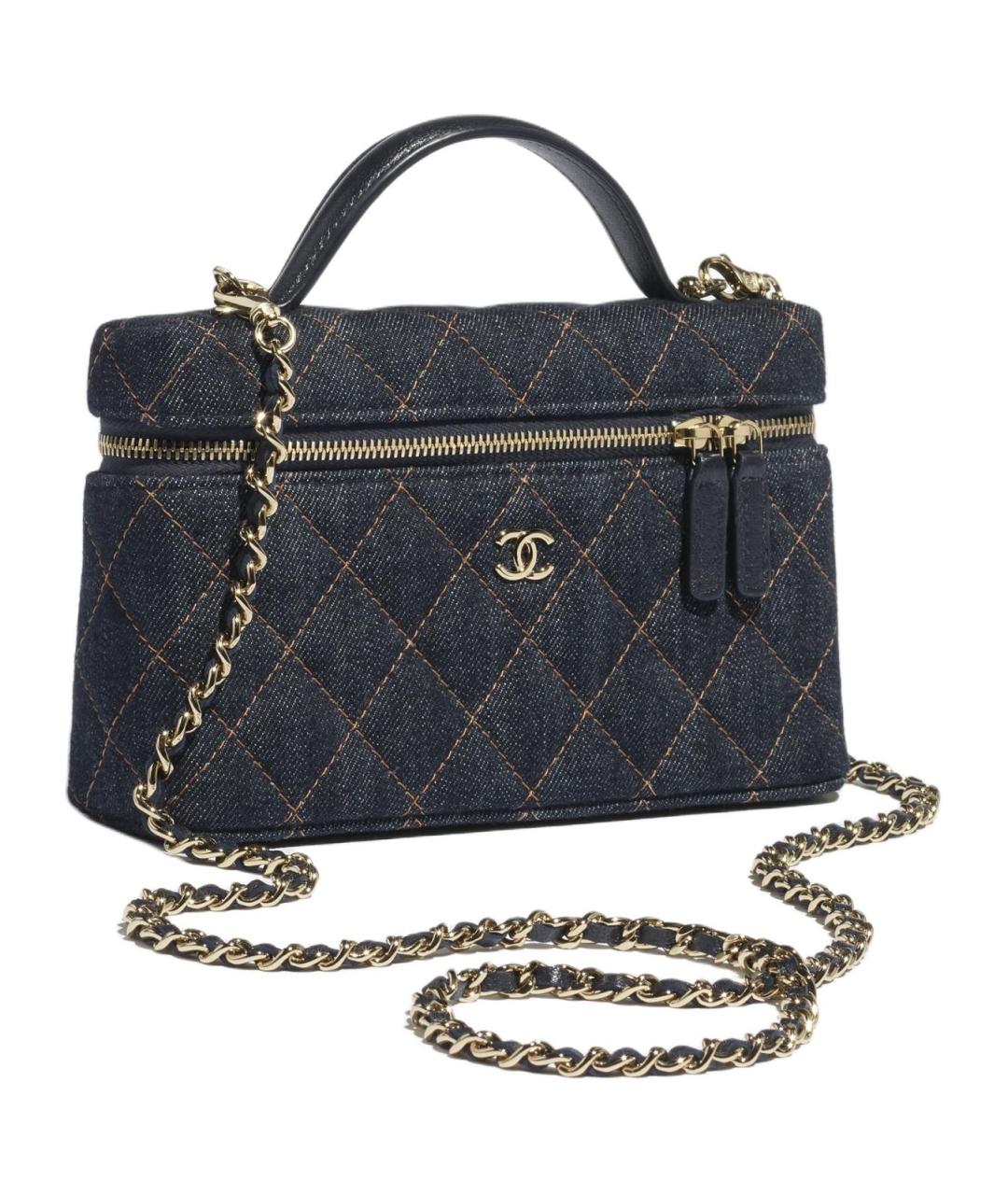 CHANEL Темно-синяя деним сумка через плечо, фото 2