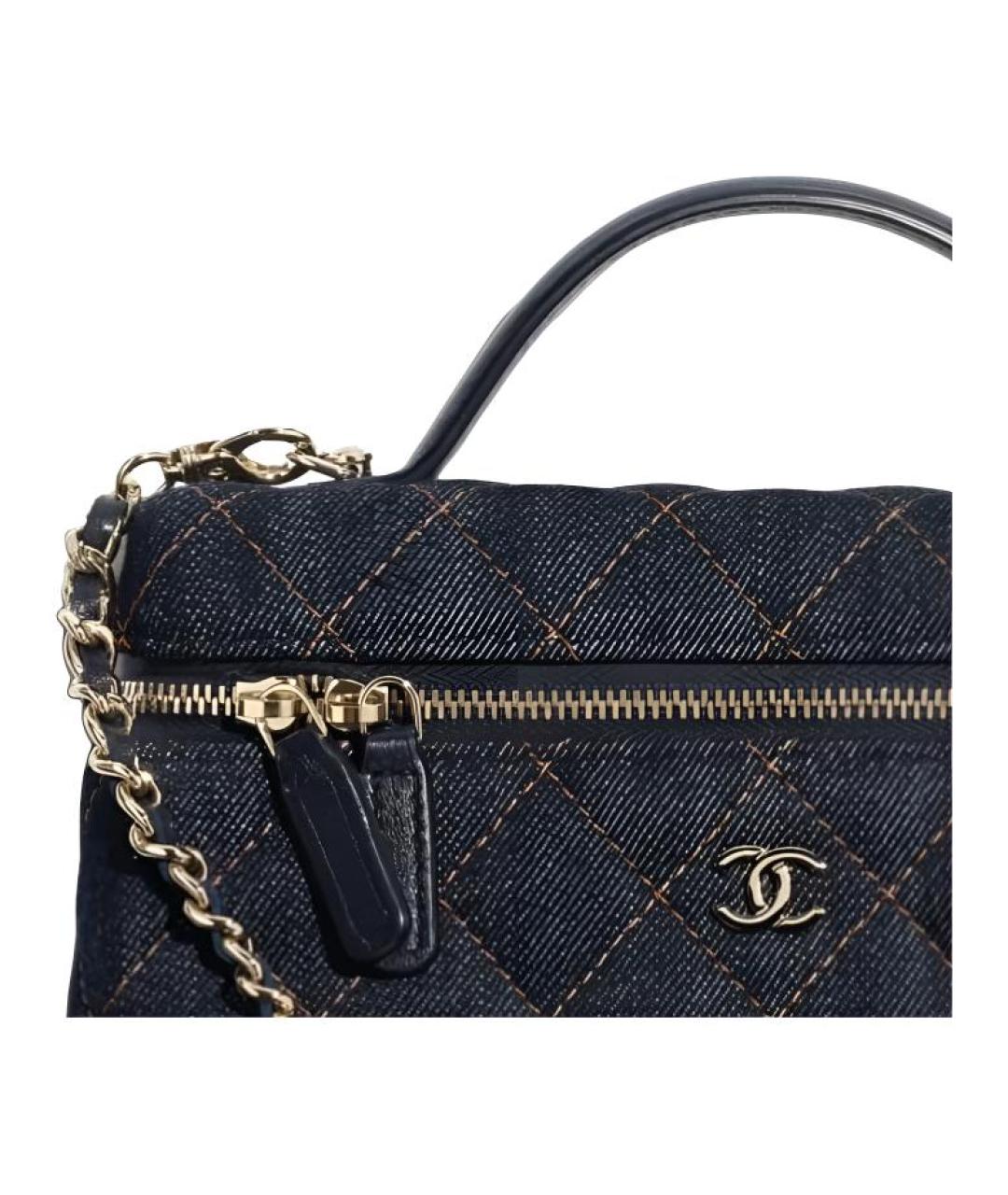 CHANEL Темно-синяя деним сумка через плечо, фото 5