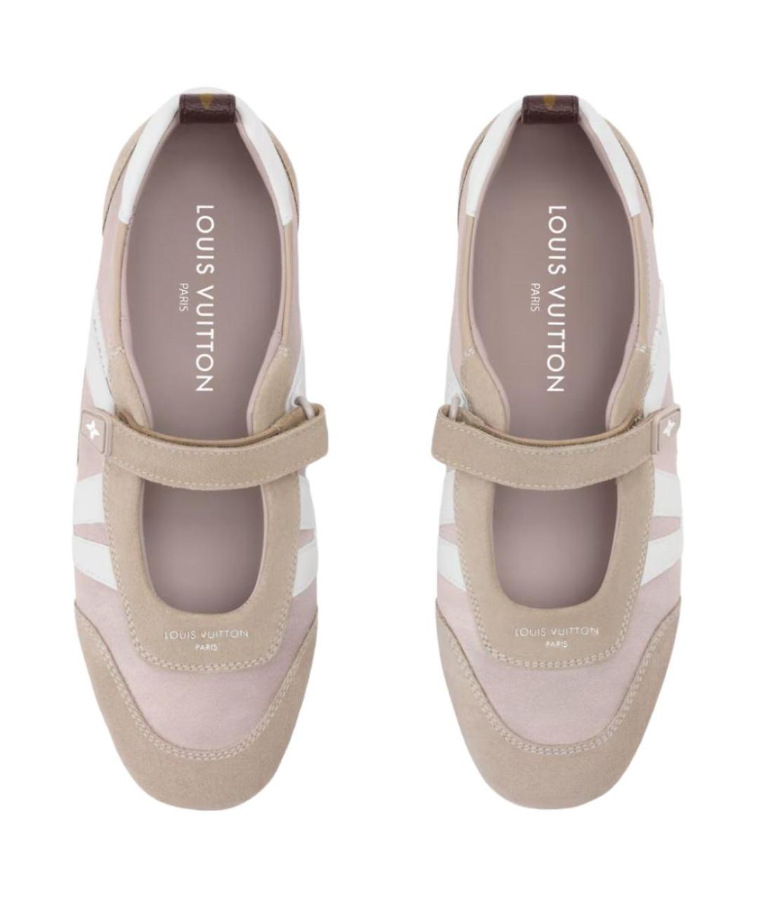 LOUIS VUITTON Бежевые кожаные балетки, фото 4