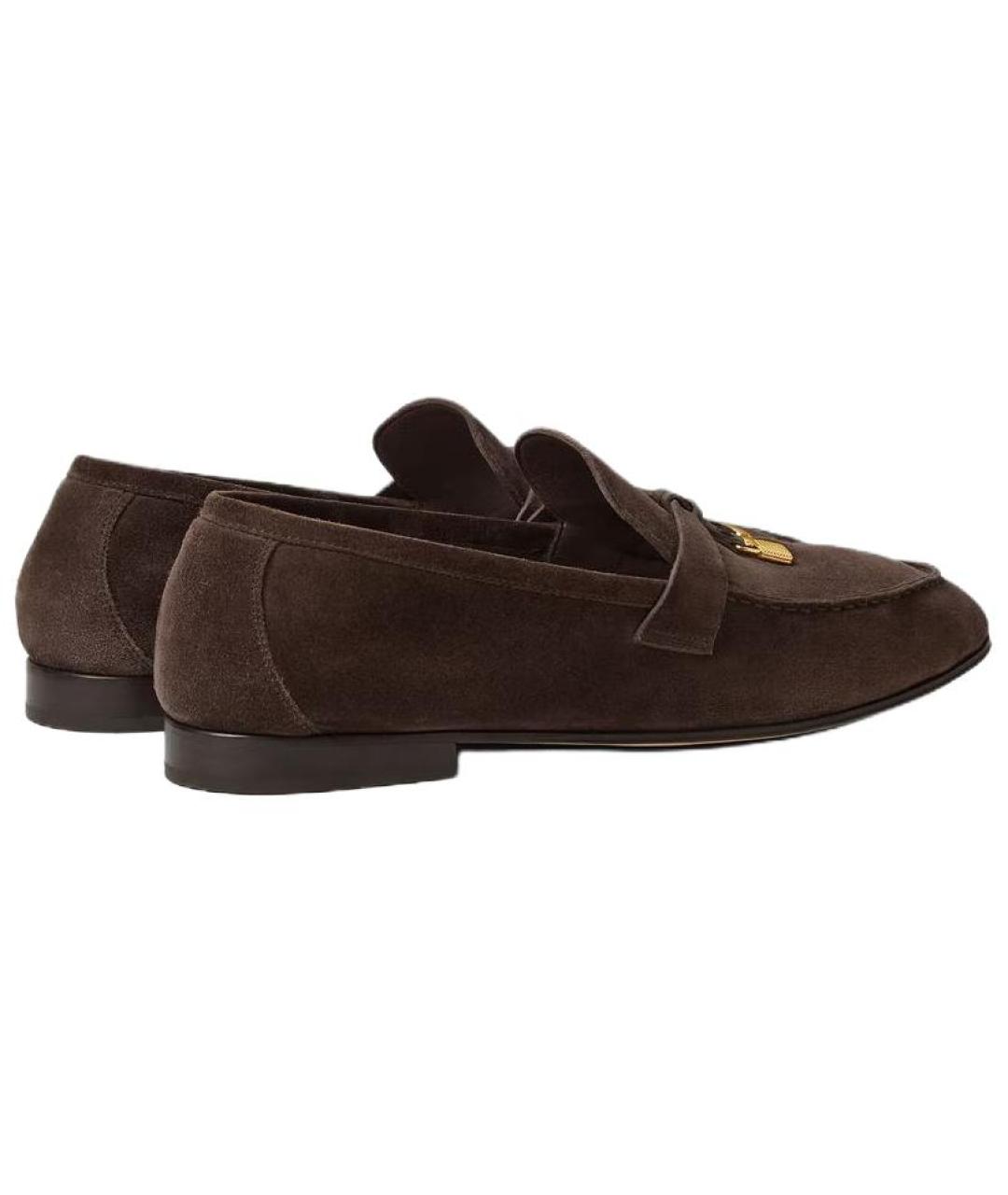 LORO PIANA Коричневые нубуковые лоферы, фото 4
