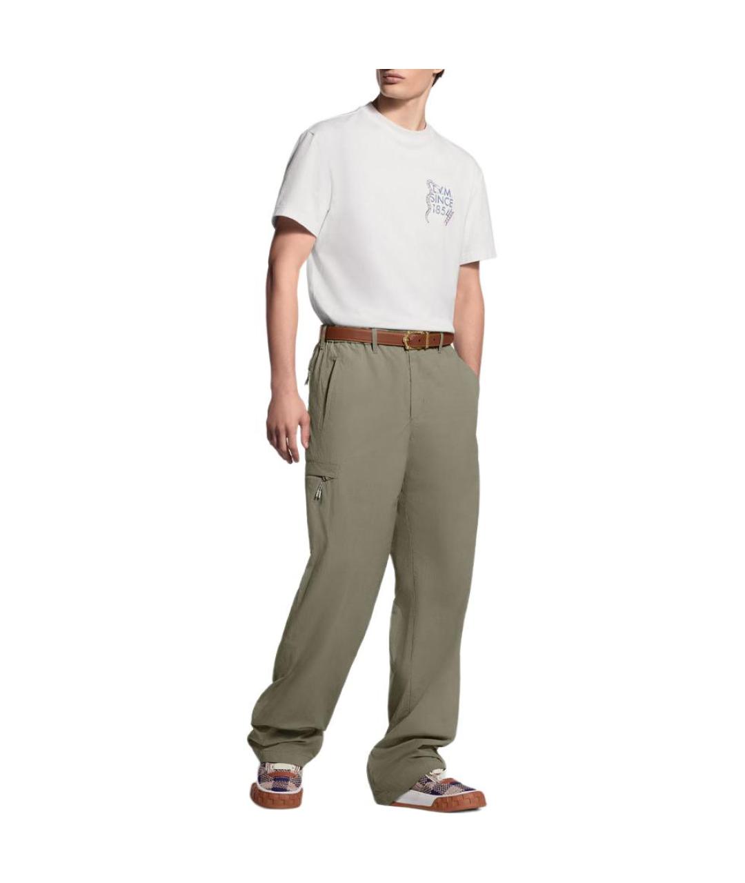 LOUIS VUITTON Белая хлопковая футболка, фото 4