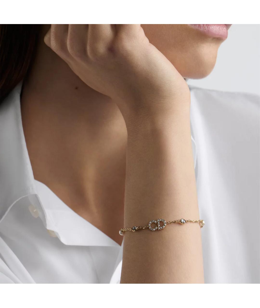 CHRISTIAN DIOR Золотой металлический браслет, фото 3