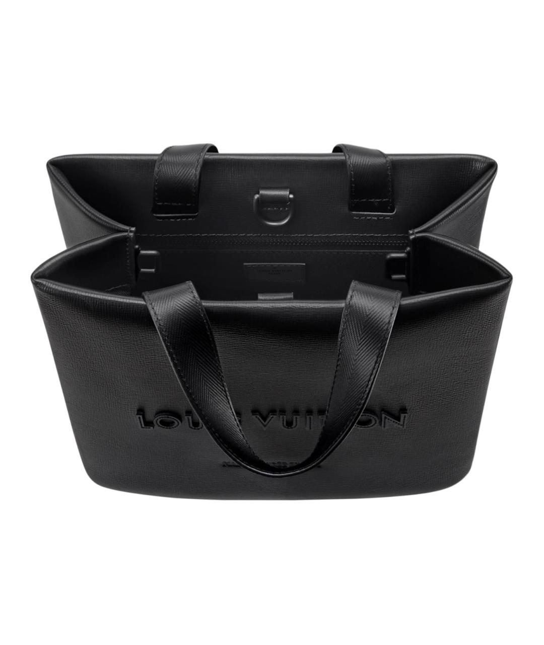 LOUIS VUITTON Черная кожаная сумка тоут, фото 4