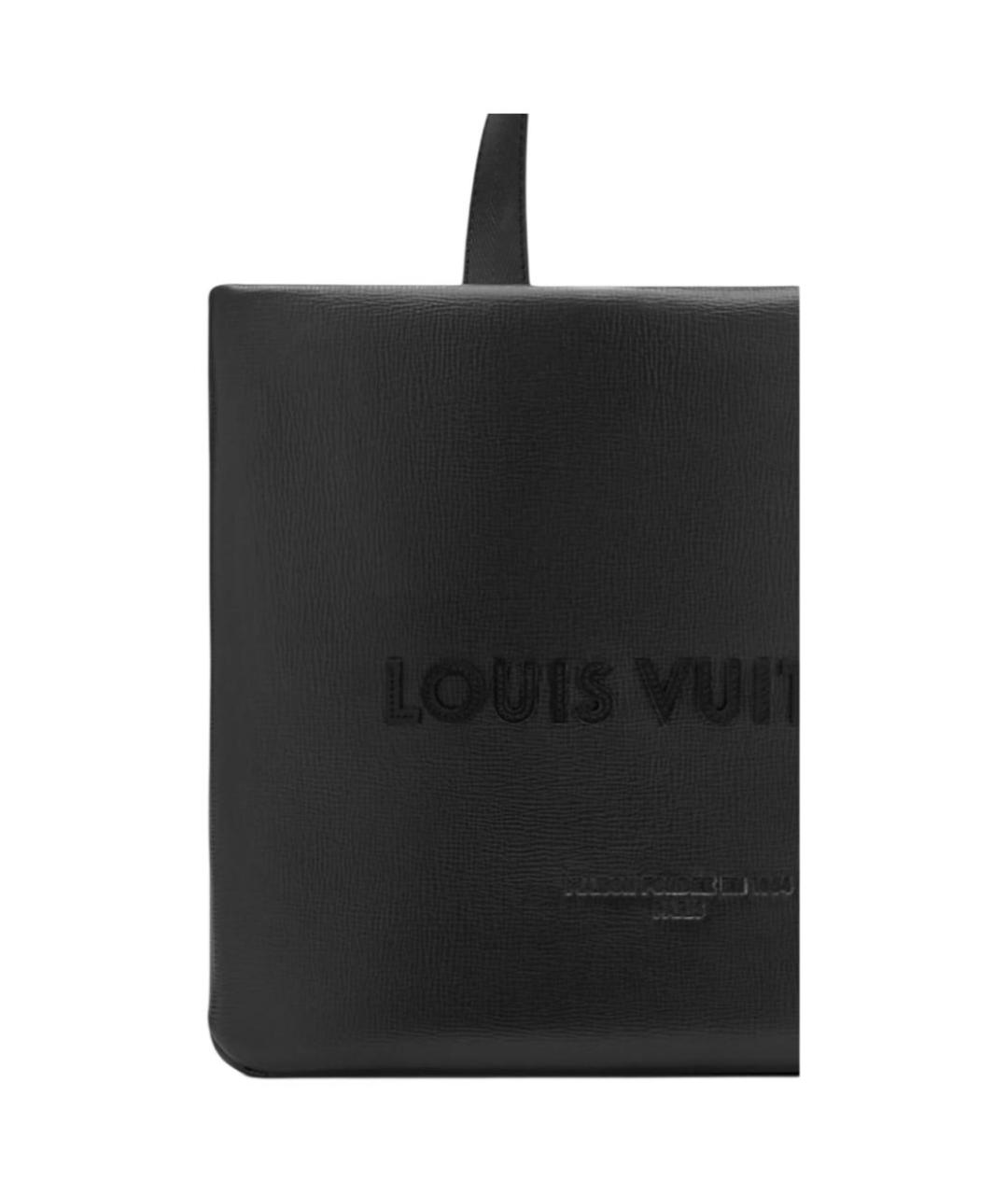 LOUIS VUITTON Черная кожаная сумка тоут, фото 5