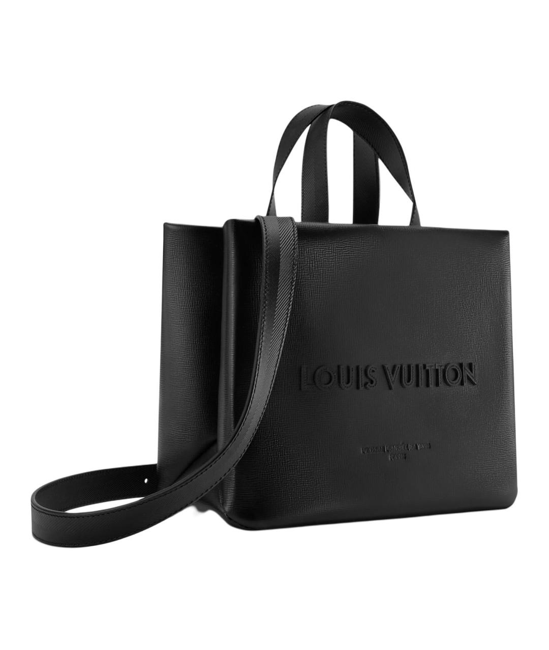 LOUIS VUITTON Черная кожаная сумка тоут, фото 2