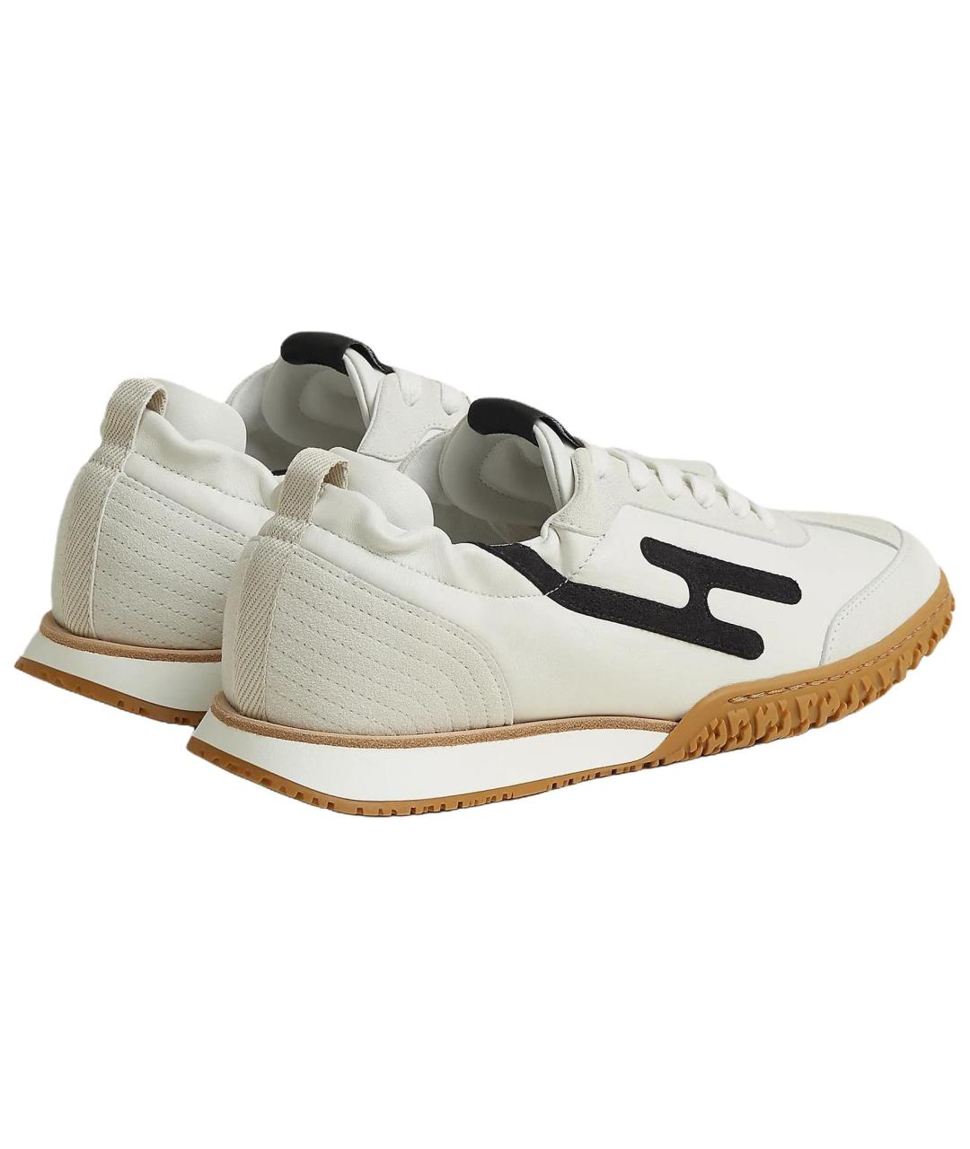 HERMES Белые замшевые низкие кроссовки / кеды, фото 4