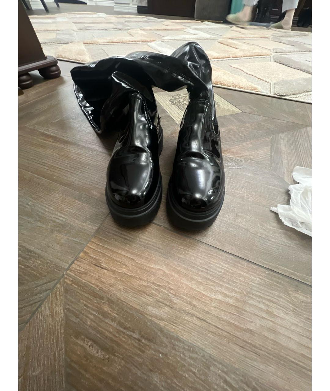 LE SILLA Черные ботфорты из лакированной кожи, фото 2