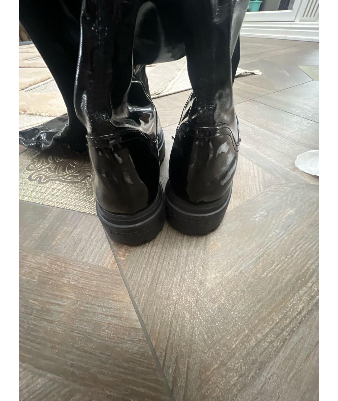 LE SILLA Черные ботфорты из лакированной кожи, фото 4