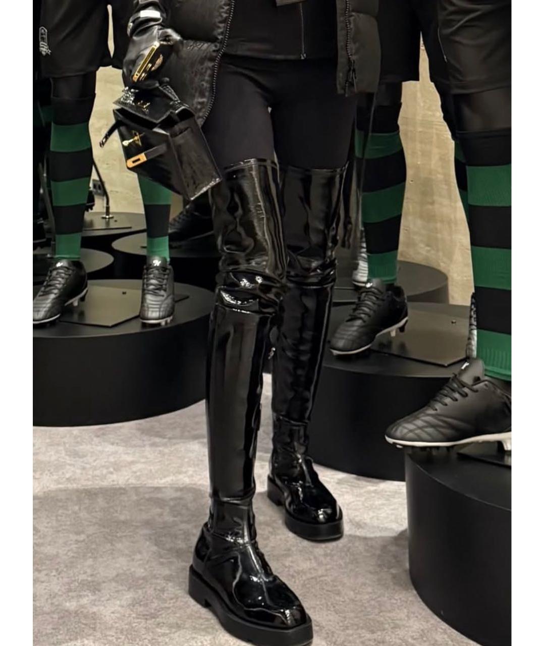 LE SILLA Черные ботфорты из лакированной кожи, фото 7