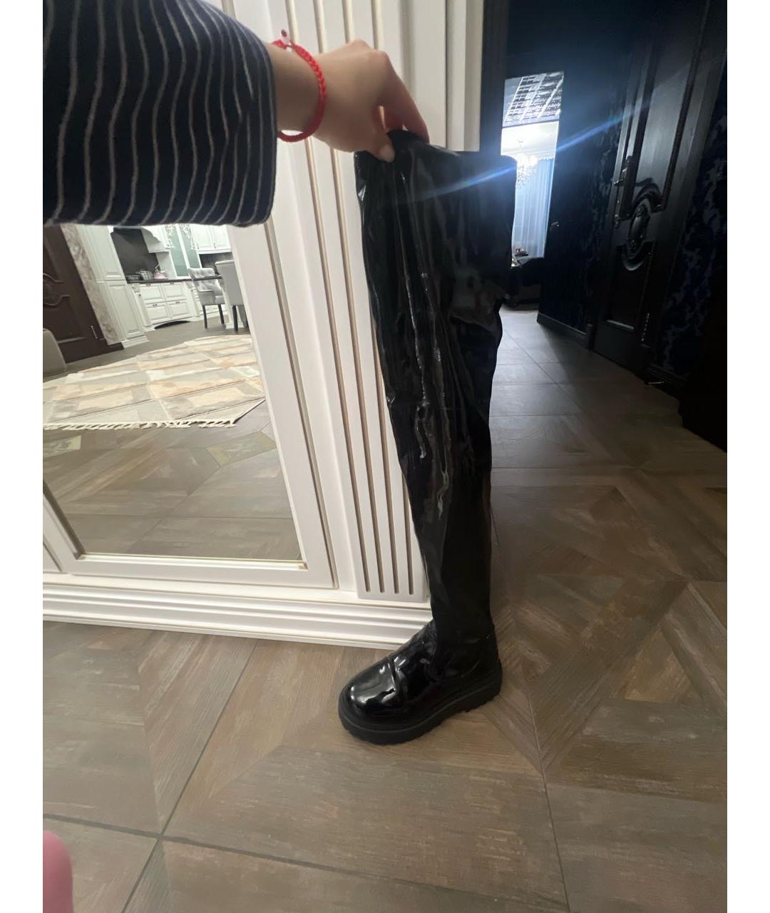 LE SILLA Черные ботфорты из лакированной кожи, фото 6