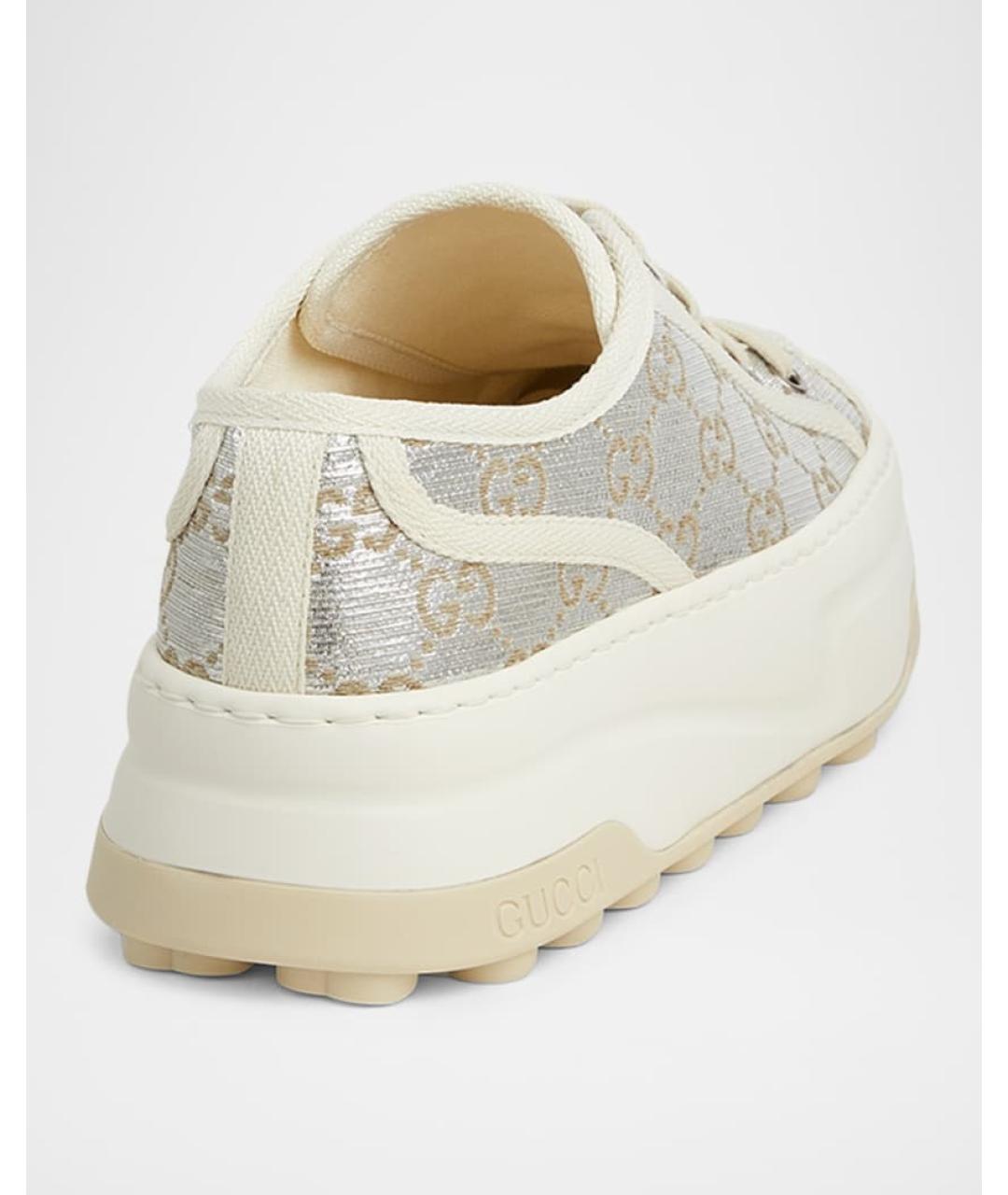 GUCCI Серебряные кеды, фото 5