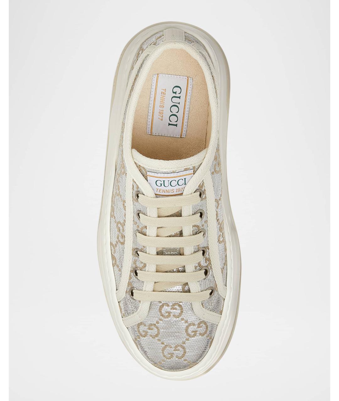 GUCCI Серебряные кеды, фото 4