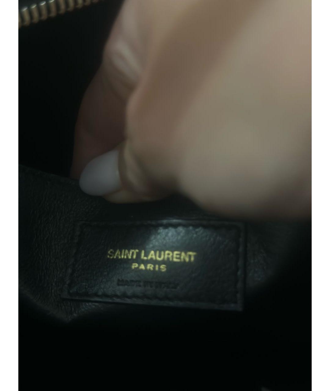 SAINT LAURENT Черная кожаная сумка с короткими ручками, фото 5