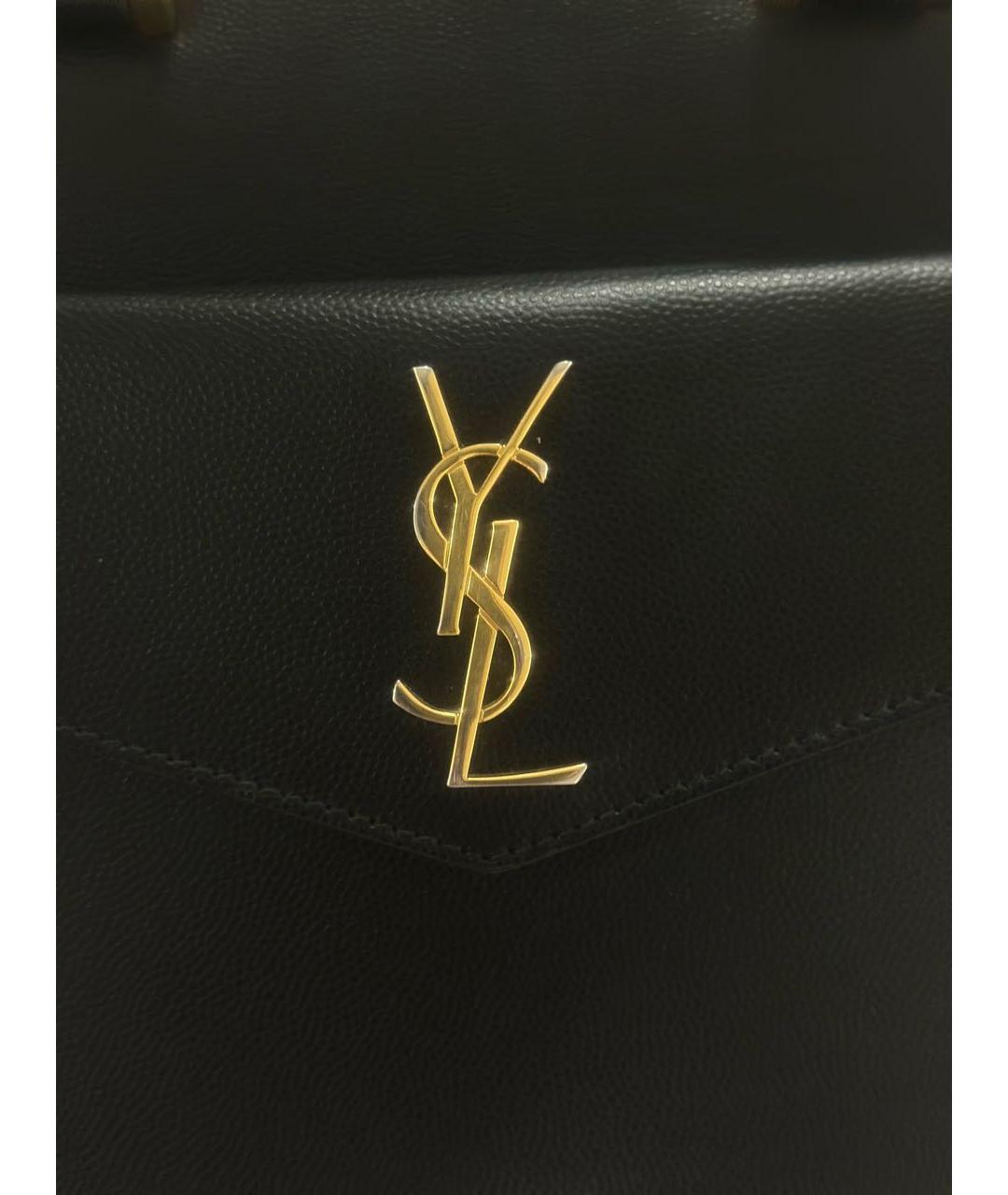 SAINT LAURENT Черная кожаная сумка с короткими ручками, фото 6