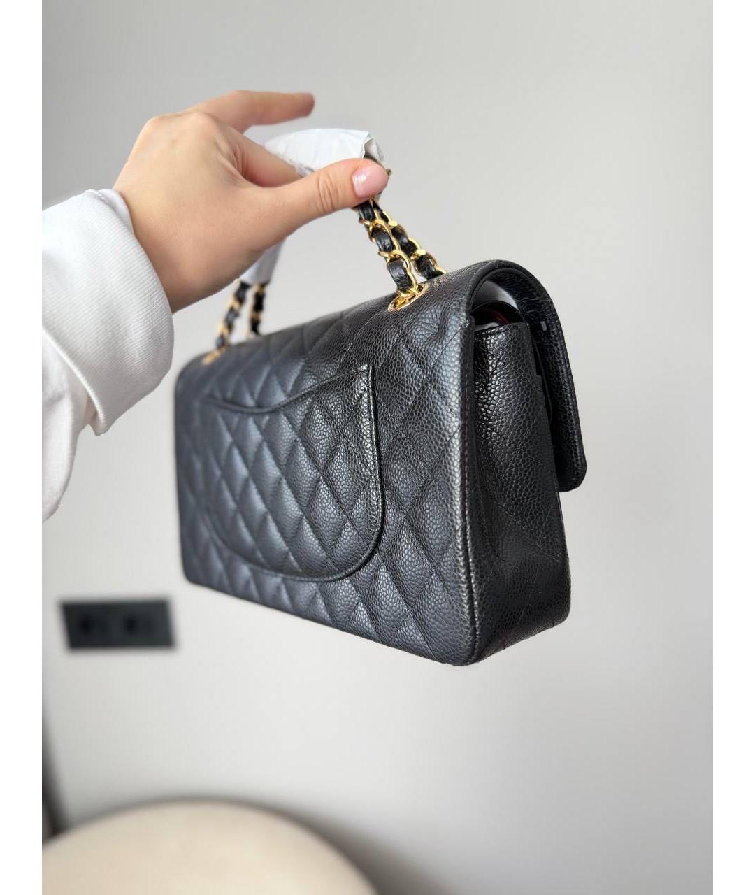 CHANEL Черная кожаная сумка через плечо, фото 4