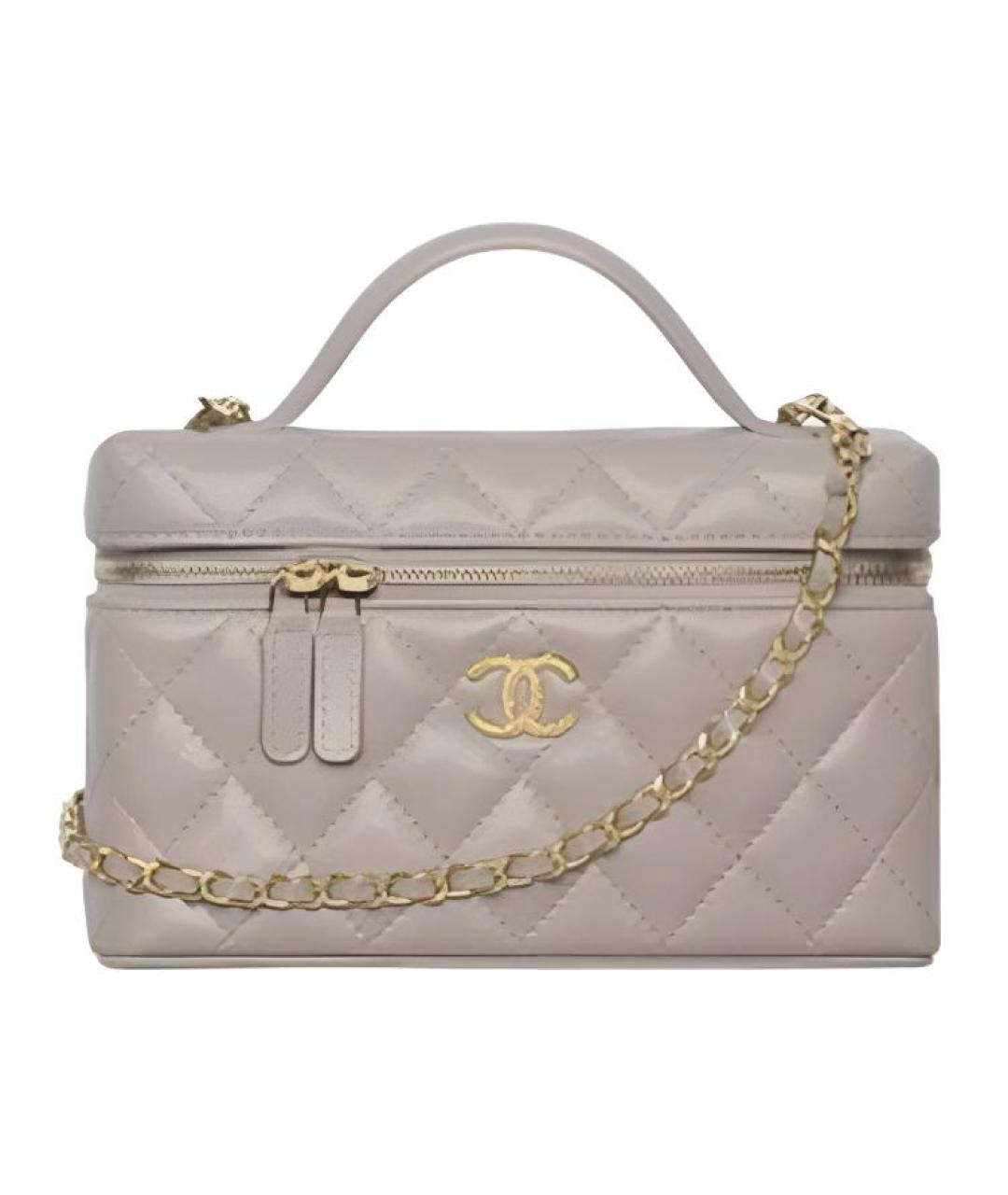 CHANEL Серая кожаная косметичка, фото 1