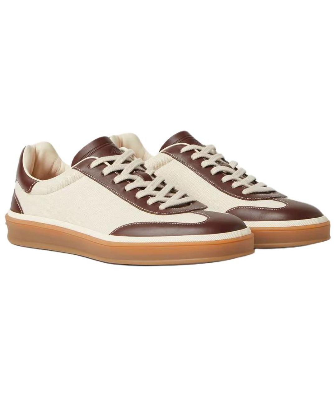 LORO PIANA Коричневые низкие кроссовки / кеды, фото 3