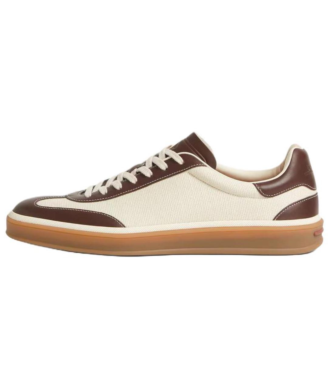 LORO PIANA Коричневые низкие кроссовки / кеды, фото 2