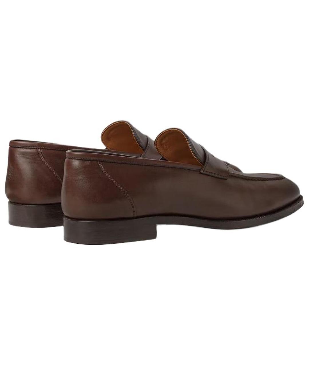 LORO PIANA Коричневые кожаные лоферы, фото 4