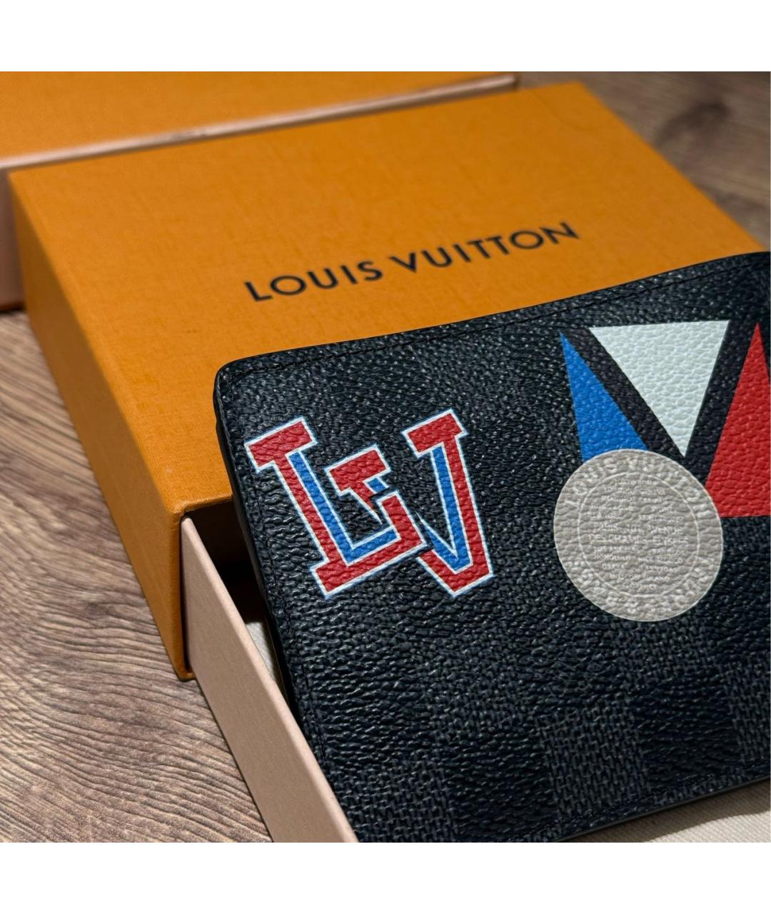 LOUIS VUITTON Антрацитовый кошелек, фото 5