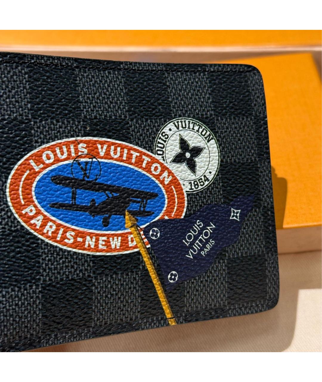 LOUIS VUITTON Антрацитовый кошелек, фото 6