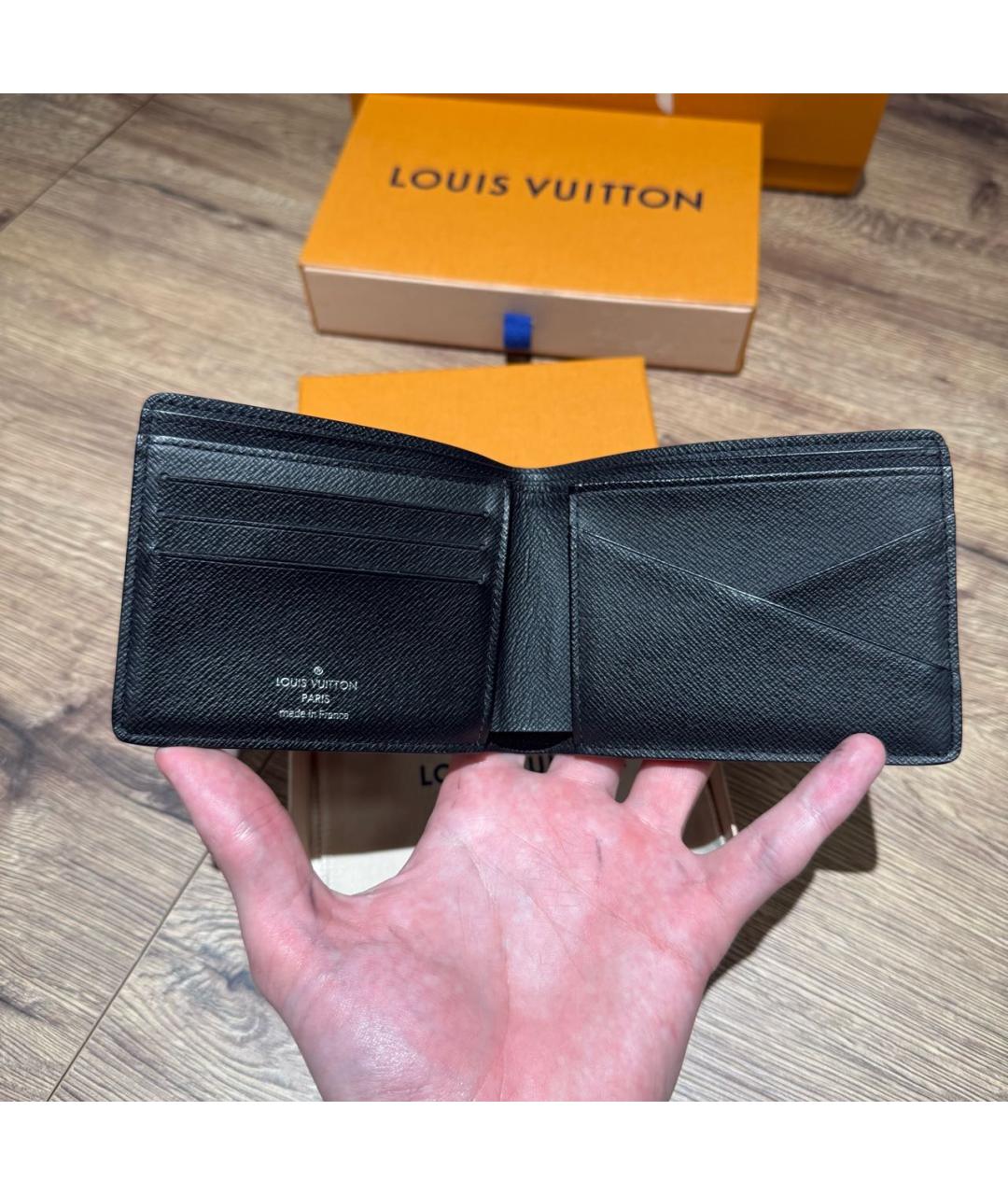LOUIS VUITTON Антрацитовый кошелек, фото 3