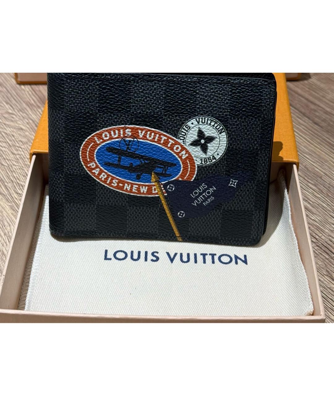 LOUIS VUITTON Антрацитовый кошелек, фото 2