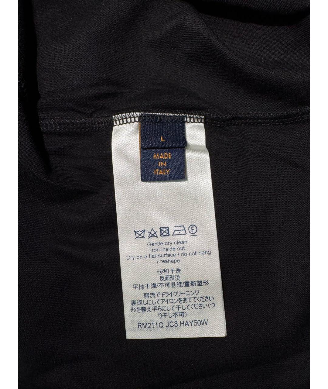 LOUIS VUITTON Черная хлопковая футболка, фото 4