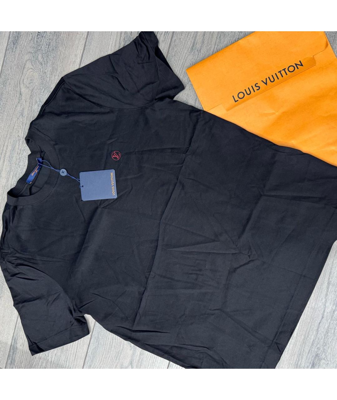 LOUIS VUITTON Черная хлопковая футболка, фото 6