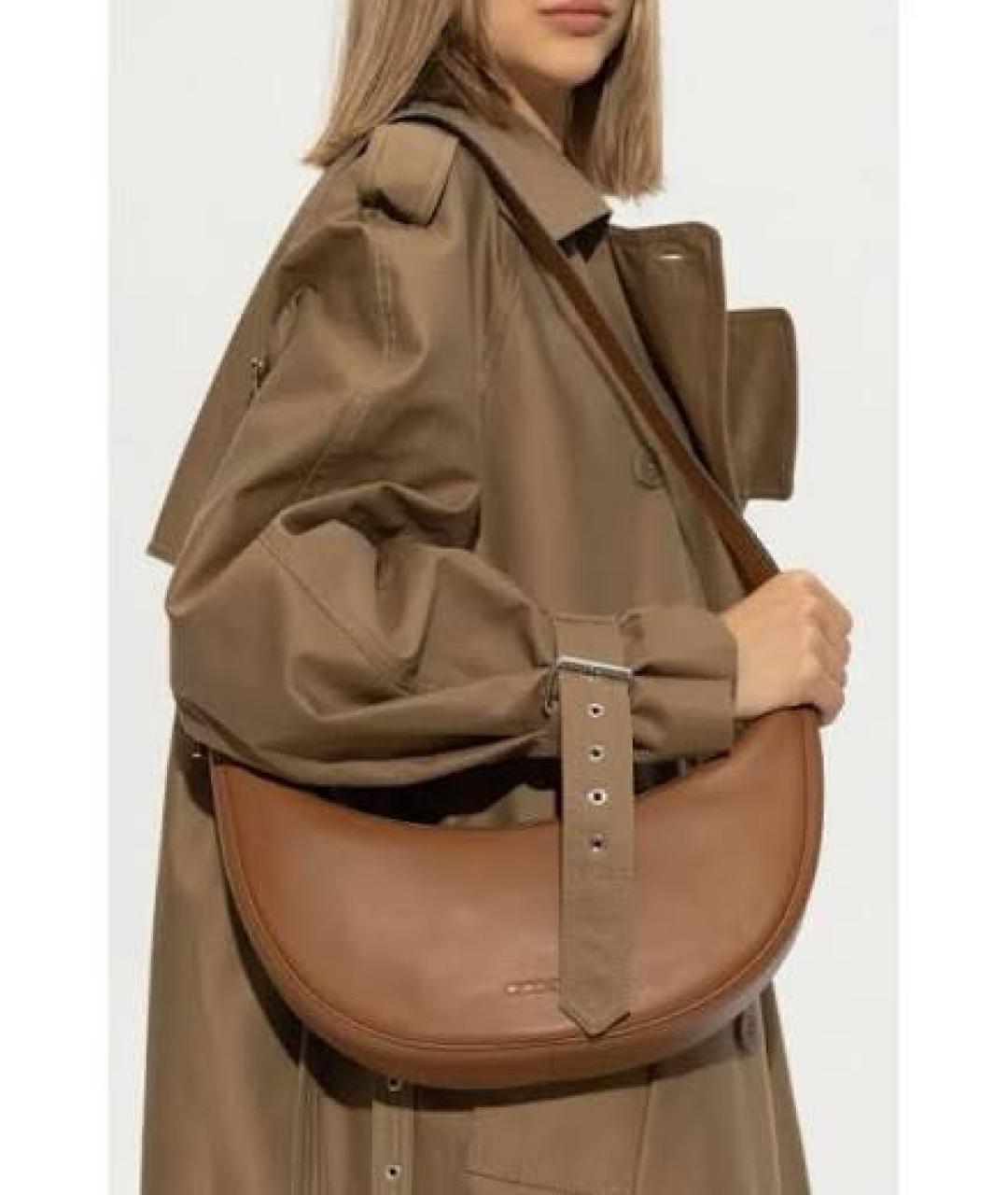 MICHAEL KORS Бежевая кожаная сумка через плечо, фото 6