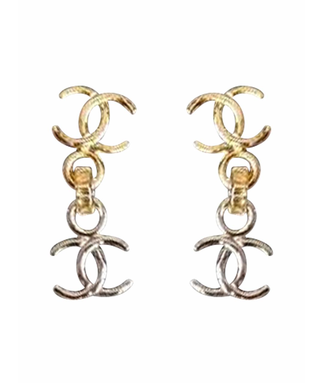 CHANEL Золотые металлические серьги, фото 1