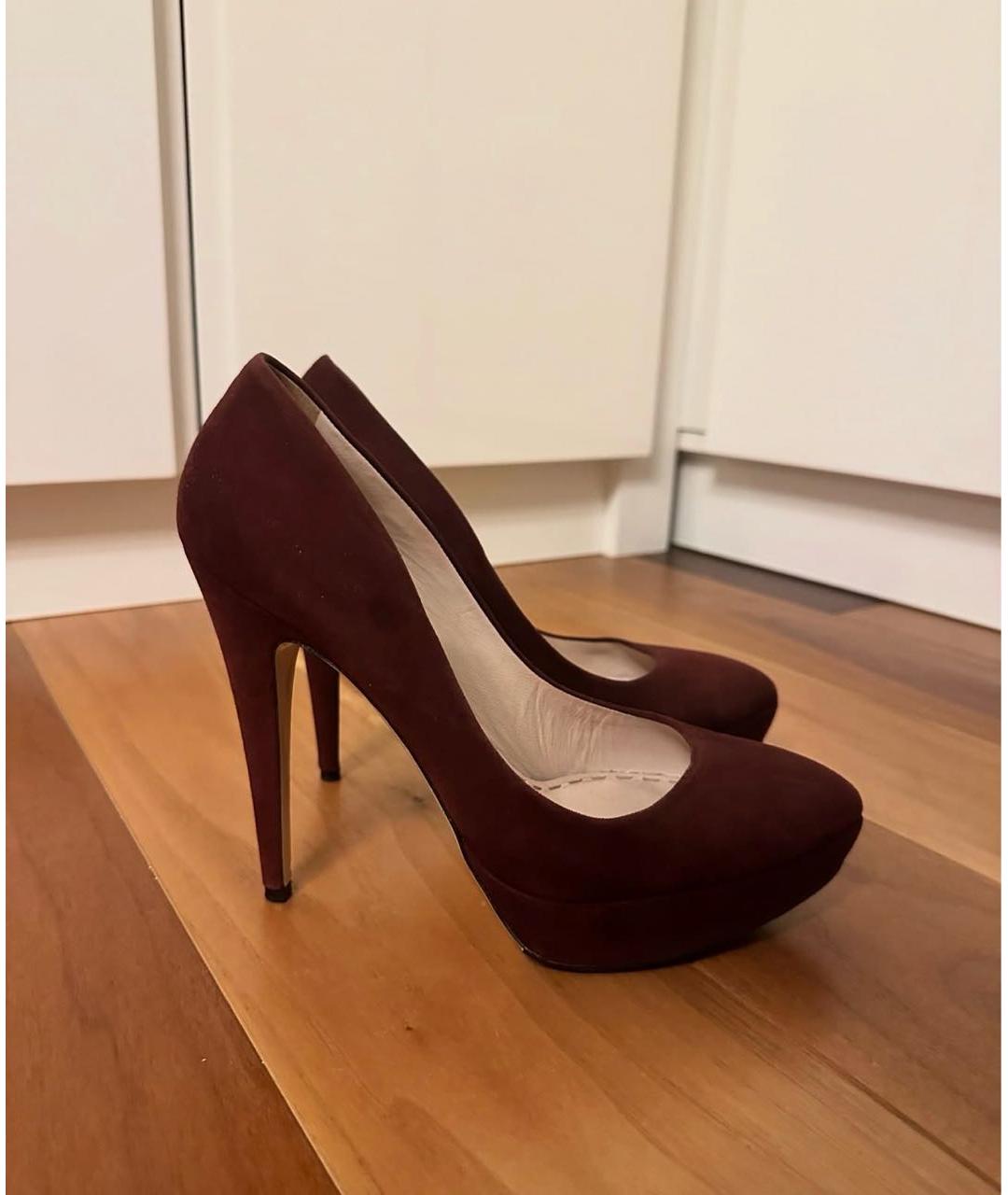 MIU MIU Бордовые замшевые туфли, фото 5