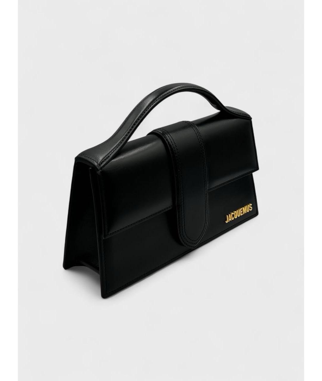 JACQUEMUS Черная кожаная сумка через плечо, фото 2