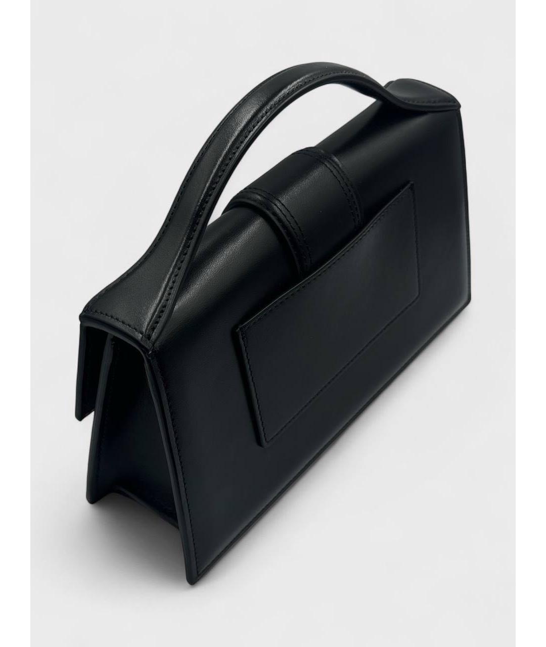JACQUEMUS Черная кожаная сумка через плечо, фото 5