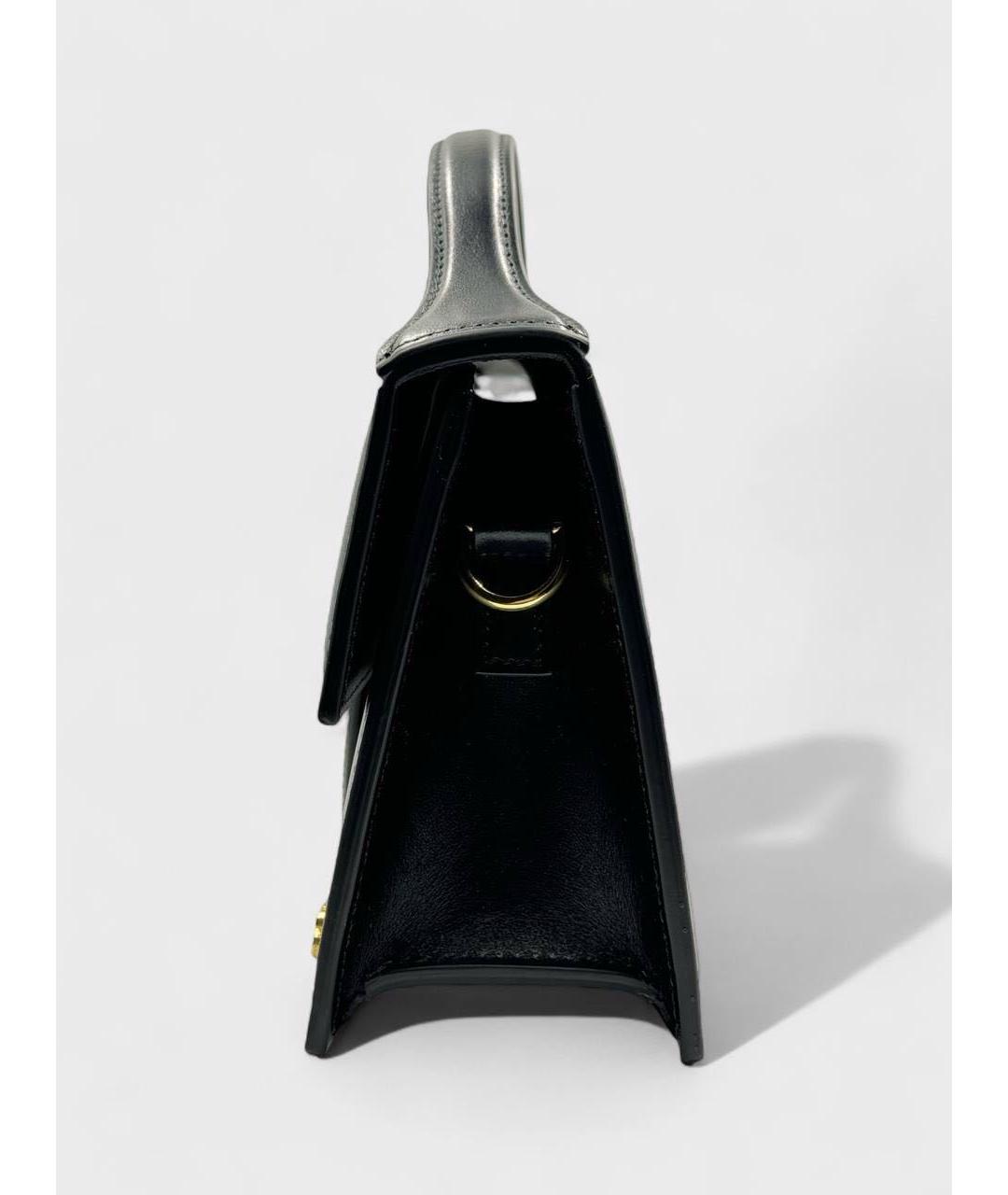 JACQUEMUS Черная кожаная сумка через плечо, фото 4