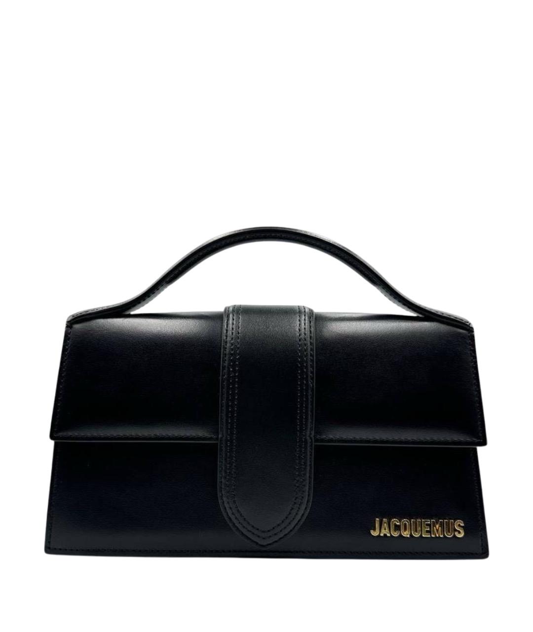 JACQUEMUS Черная кожаная сумка через плечо, фото 1