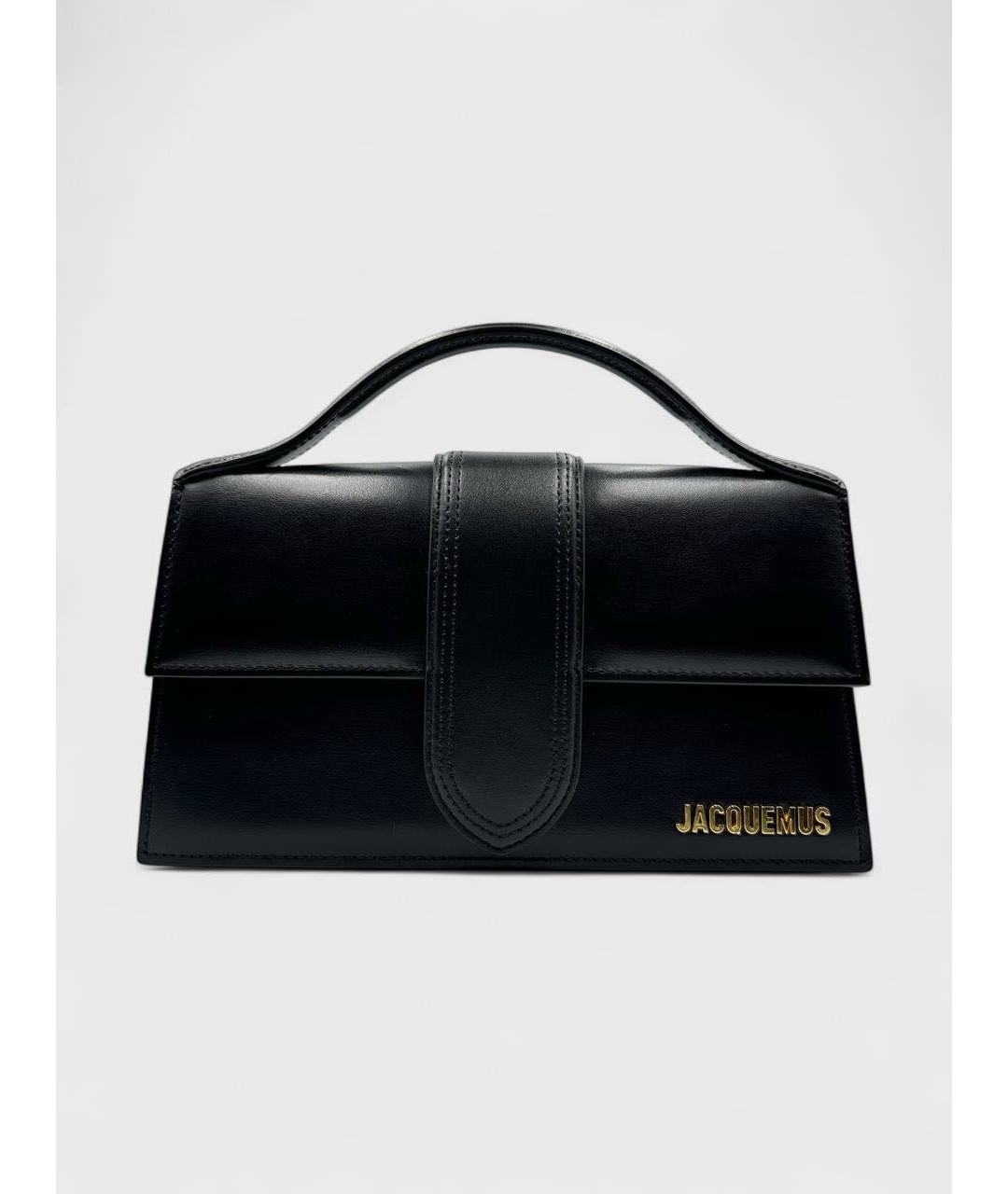 JACQUEMUS Черная кожаная сумка через плечо, фото 6