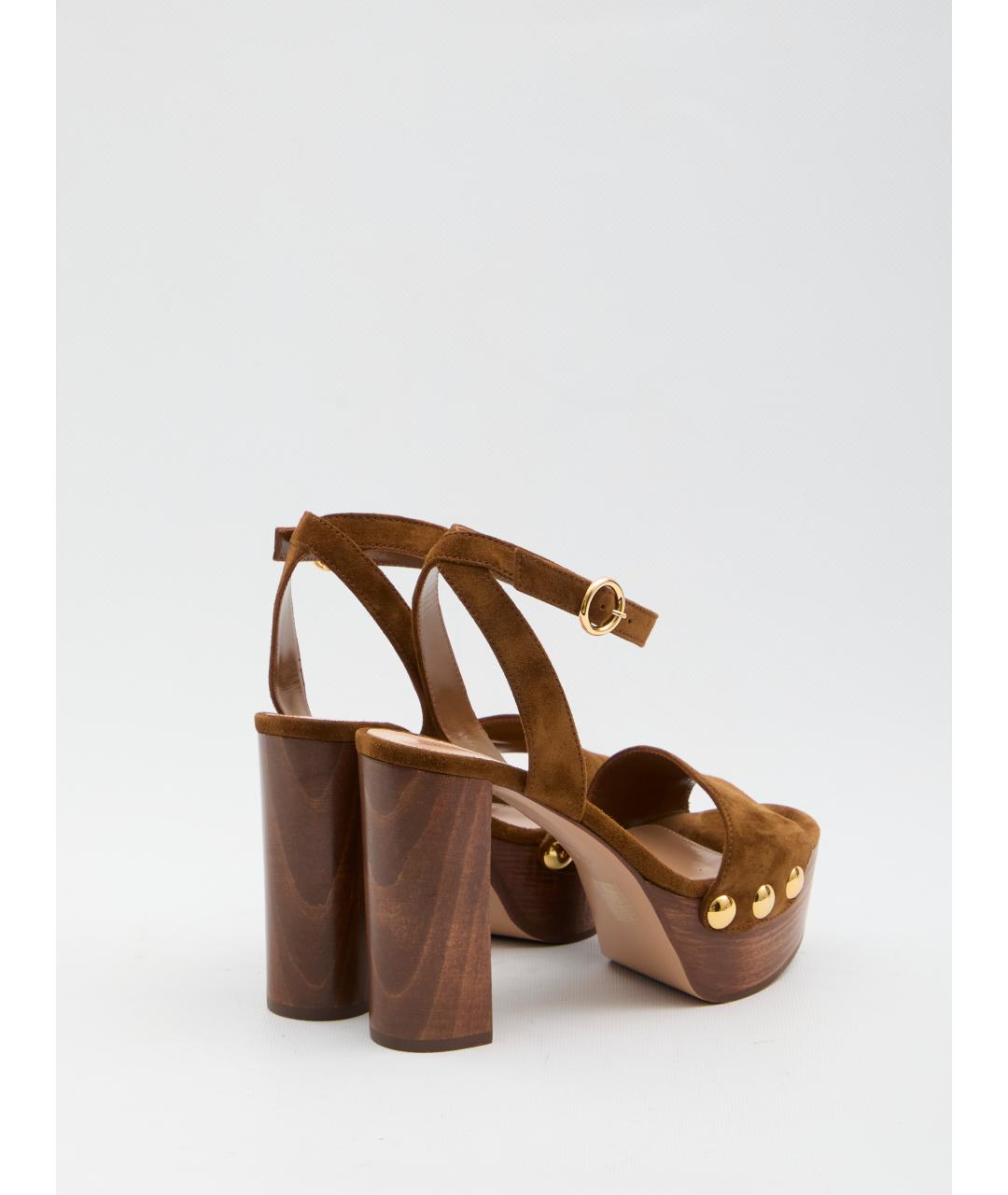 GIANVITO ROSSI Коричневые кожаные босоножки, фото 3