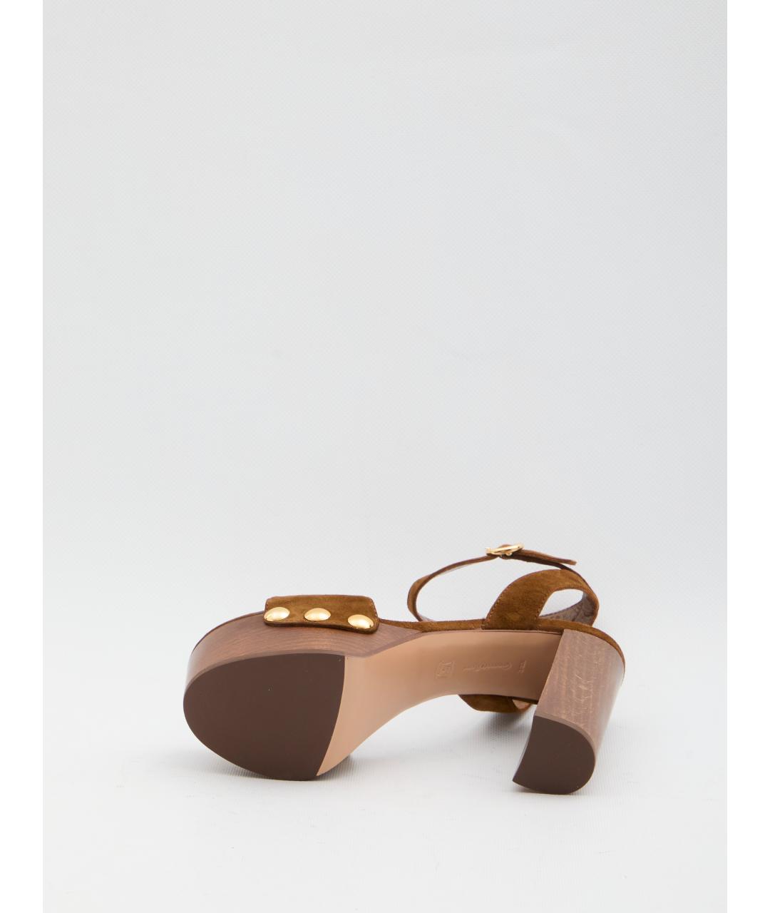 GIANVITO ROSSI Коричневые кожаные босоножки, фото 4