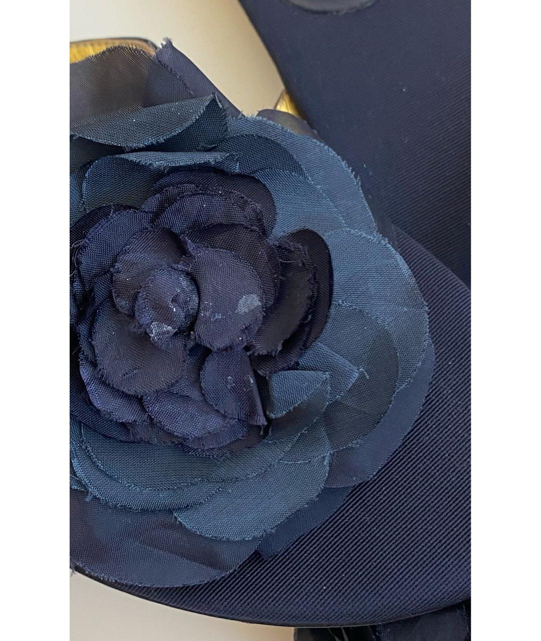 CHANEL Черные текстильные шлепанцы, фото 7