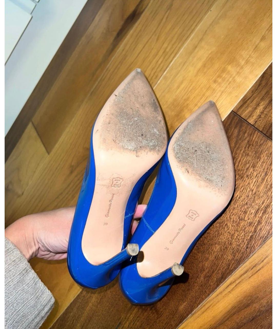 GIANVITO ROSSI Синие туфли из лакированной кожи, фото 7