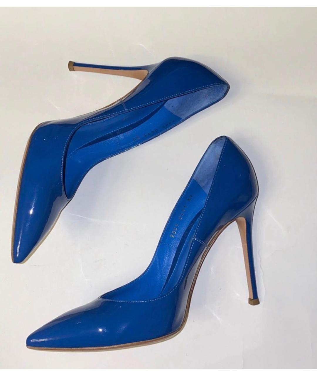 GIANVITO ROSSI Синие туфли из лакированной кожи, фото 9