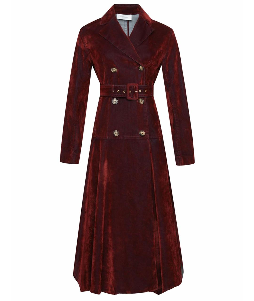 SPORTMAX Бордовый хлопко-эластановый тренч/плащ, фото 1
