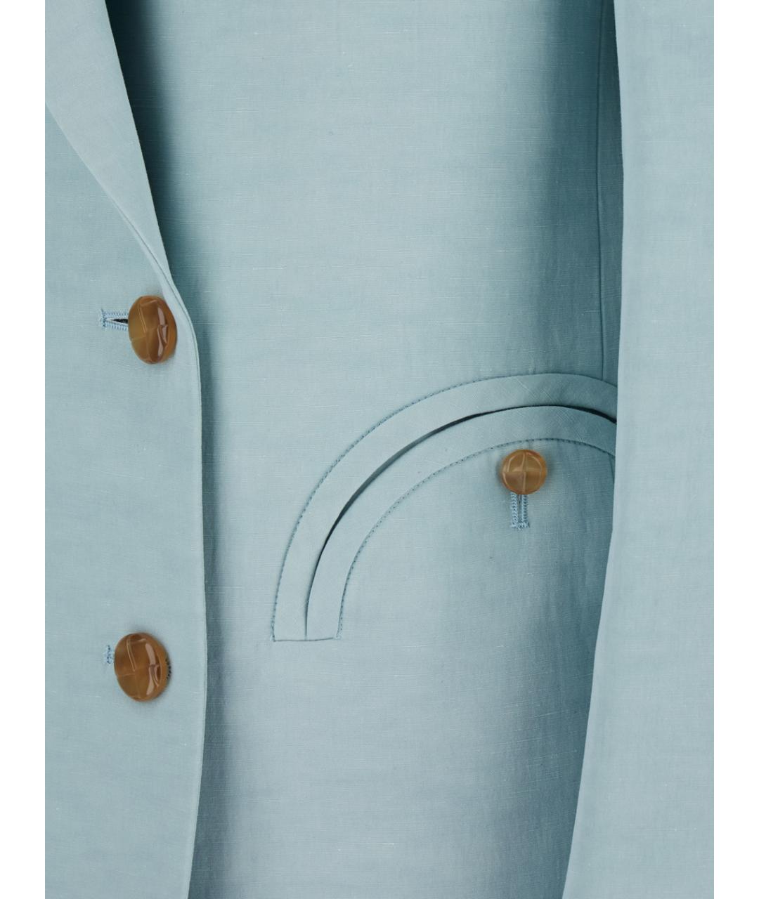 BLAZE MILANO Голубой шелковый жакет/пиджак, фото 3