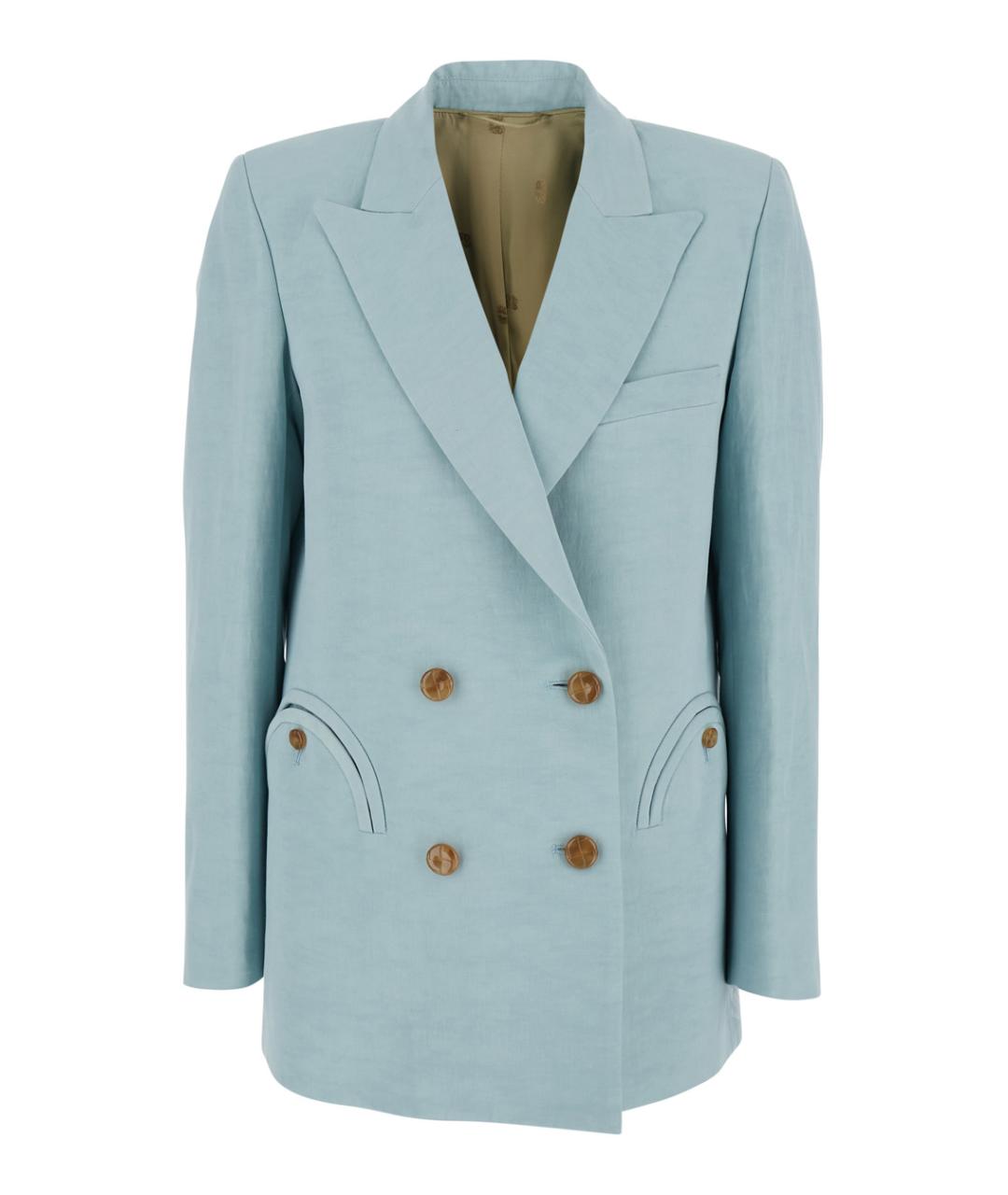 BLAZE MILANO Голубой шелковый жакет/пиджак, фото 1
