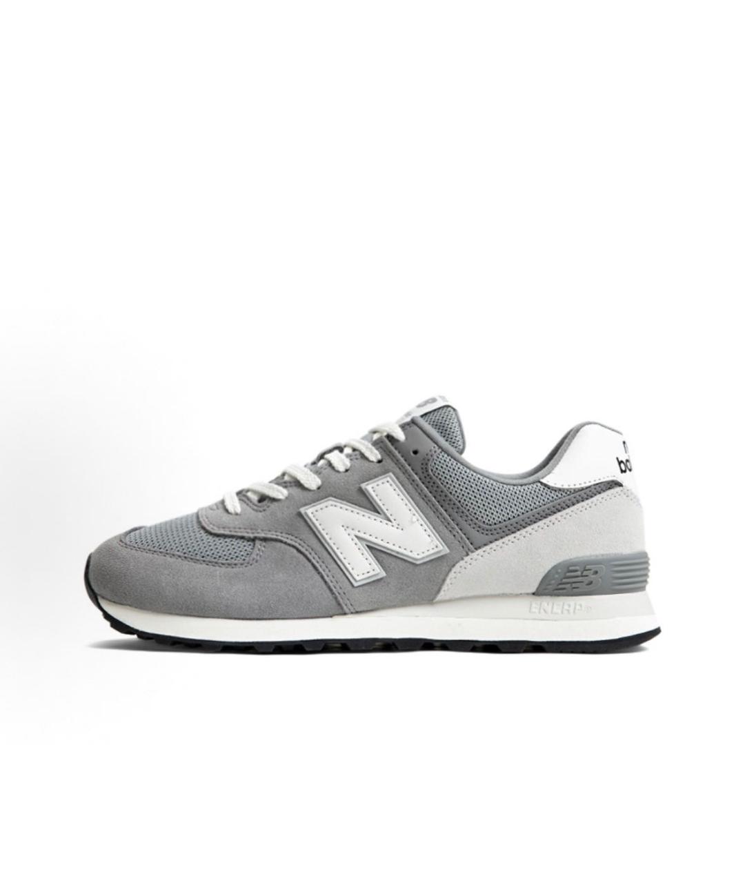 NEW BALANCE Серые замшевые низкие кроссовки / кеды, фото 3