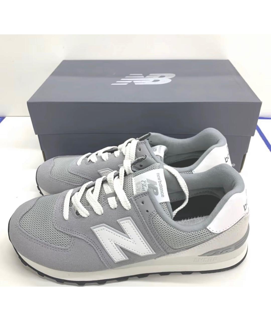 NEW BALANCE Серые замшевые низкие кроссовки / кеды, фото 2