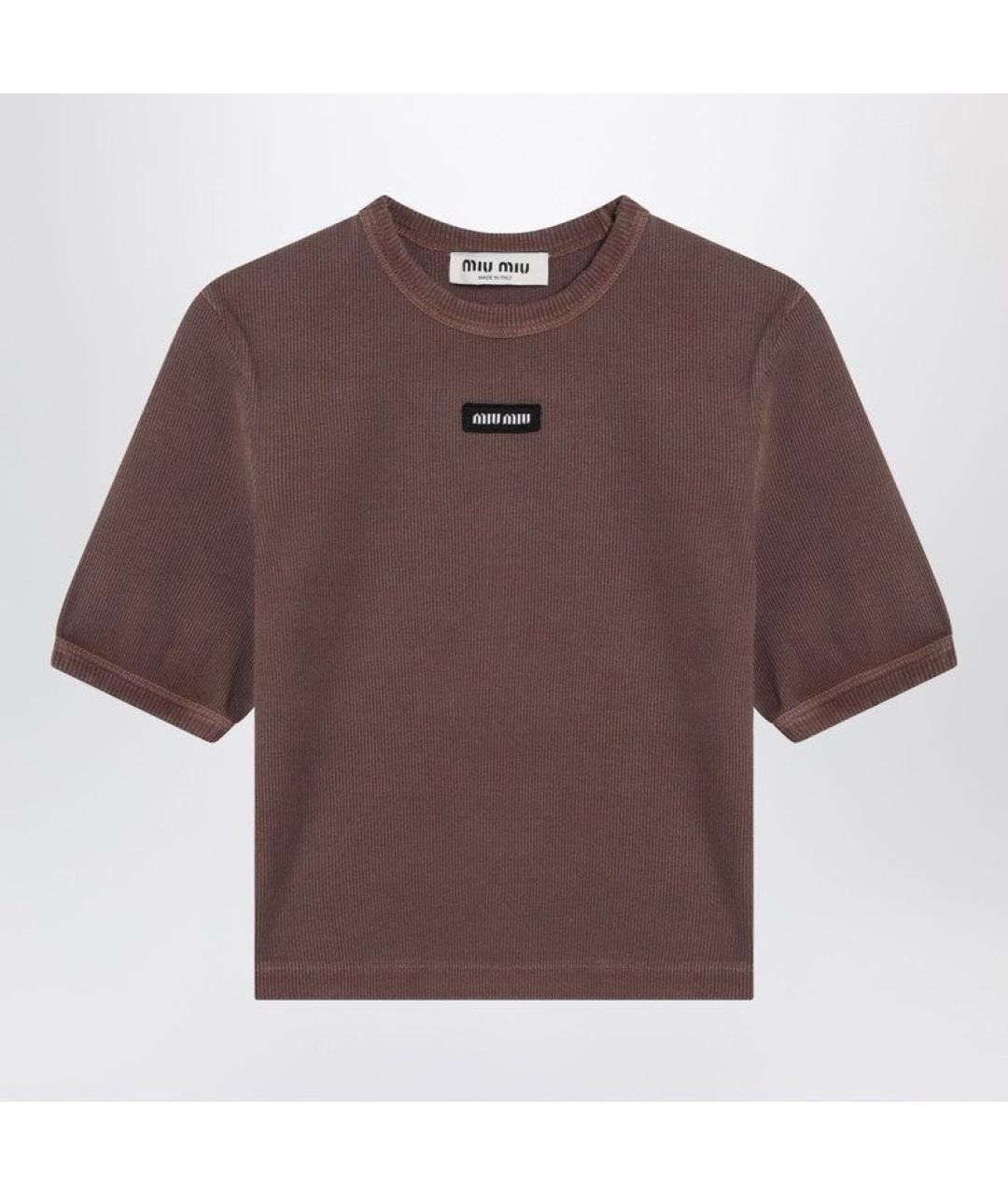 MIU MIU Коричневая футболка, фото 1