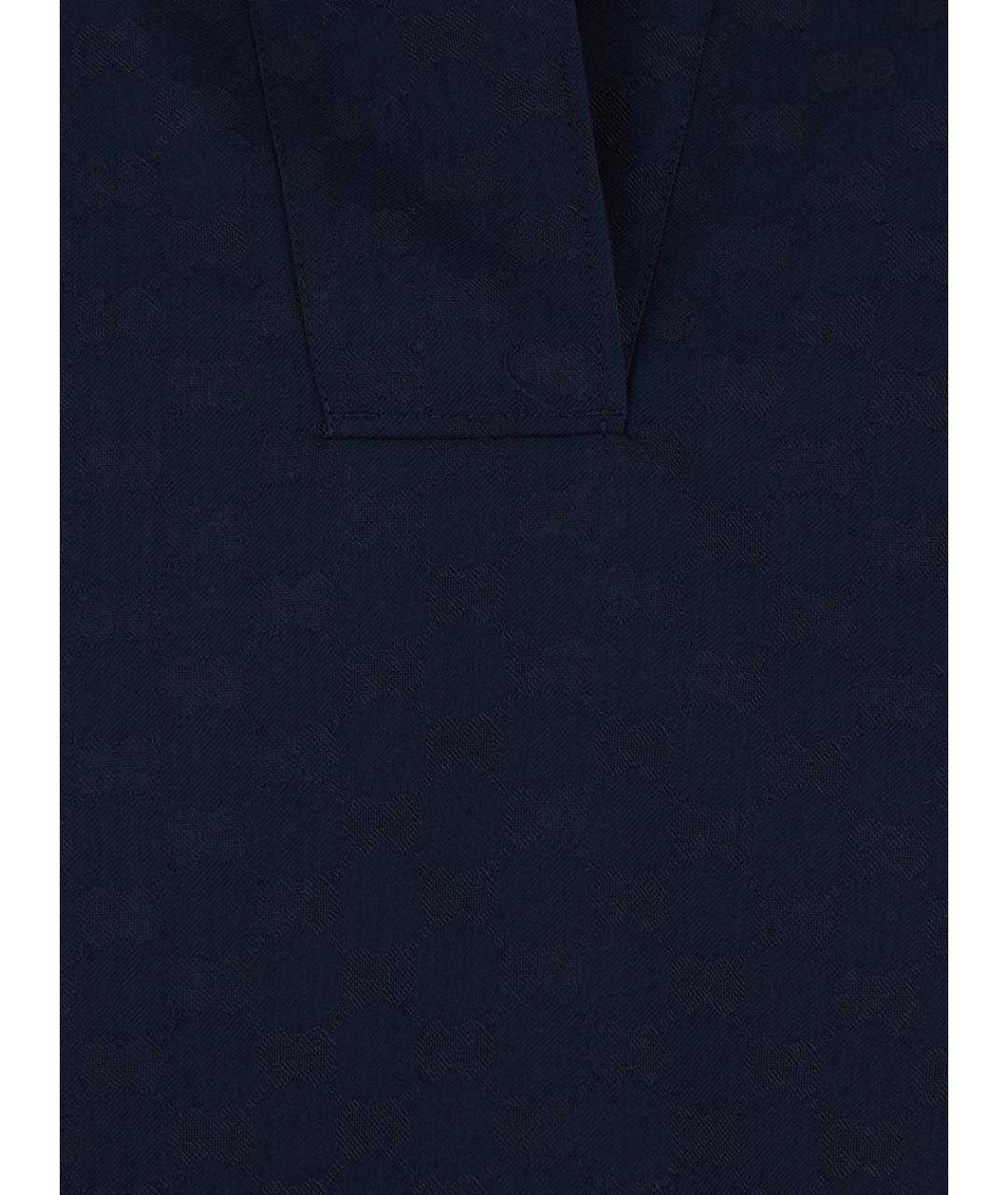 GUCCI Темно-синяя полиэстеровая футболка, фото 3